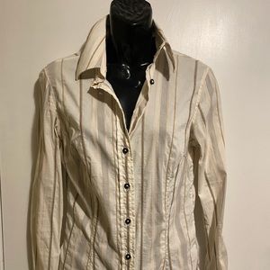 Zara striped button up blouse